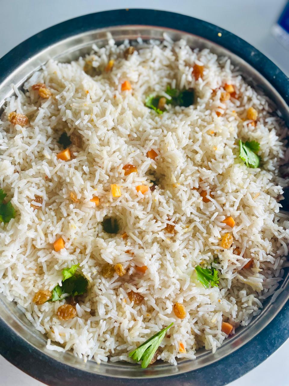 Traditional coconut rice preparation
